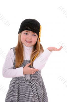 girl in a black hat