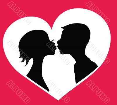 Kissing boy and girl