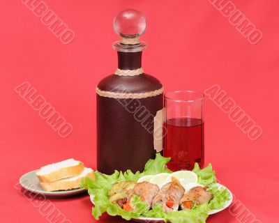 Meat with wine