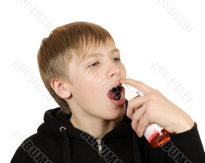 The teenager takes a inhale