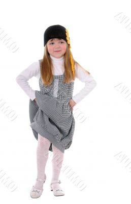 girl in a black hat
