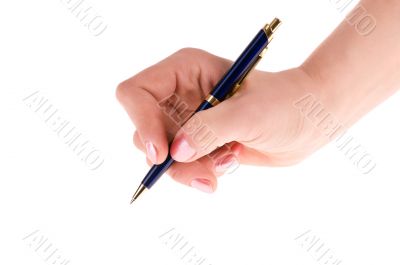 hand with pen