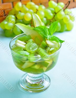 Fruit salad in a glass