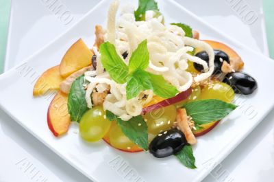 salad with grapes and nectarines