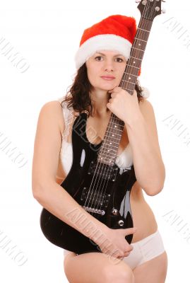 santa claus with guitar