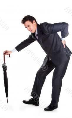 Business man with an umbrella