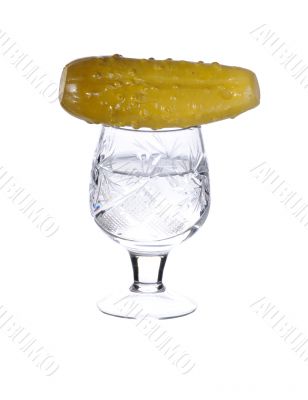 vodka and snack