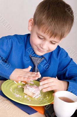 child with cake