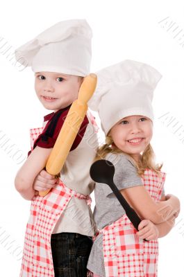 two children cooks