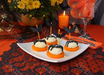 Cheese balls for Halloween