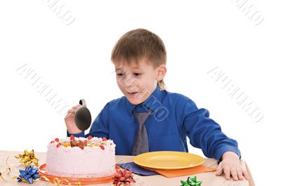 boy with cake