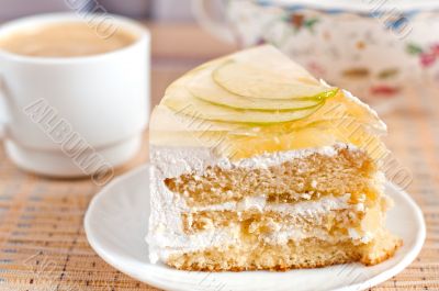 Fruit cake with pineapple and apple