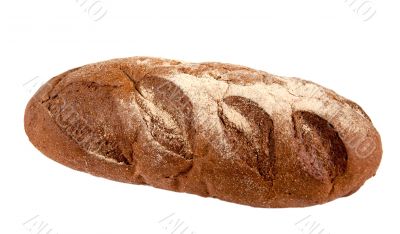 A delicious rye bread isolated on white background