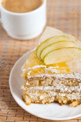 Fruit cake with pineapple and apple