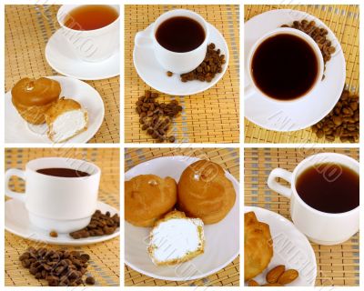 Tea and coffee, collage 