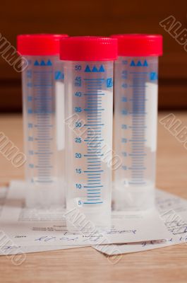 Sterile containers for medical tests