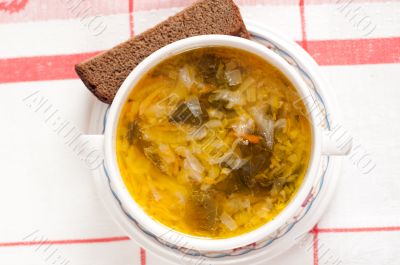 Russian national dish - Sauerkraut Soup