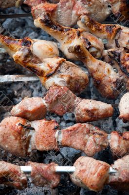 A delicious barbecue on the grill. Picnic