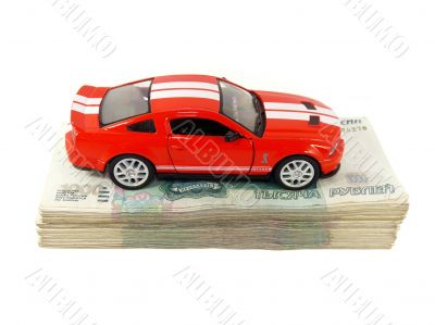 A toy car is a pack of Russian money, 