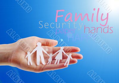 Paper family in hands