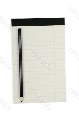 Notebook with pencil isolated on white