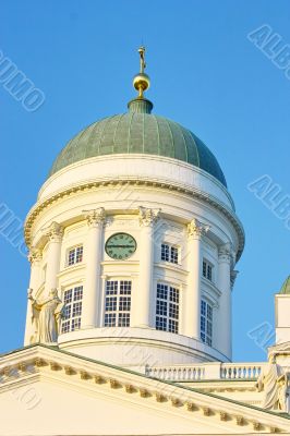 Helsinki cathedral on blue sky 