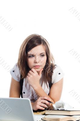 A young girl student