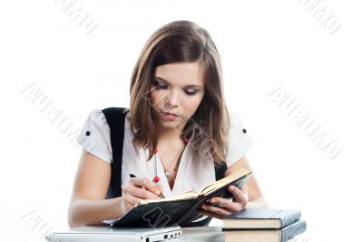 A young girl student