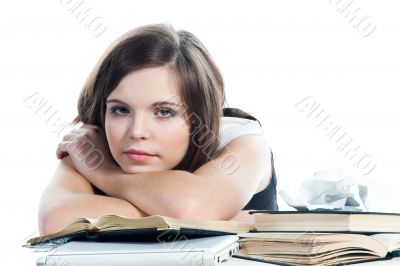 A young girl student