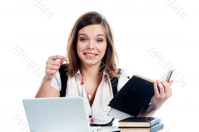 A young girl student