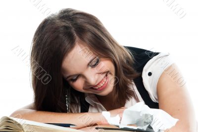 A young girl student