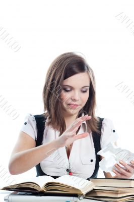 A young girl student