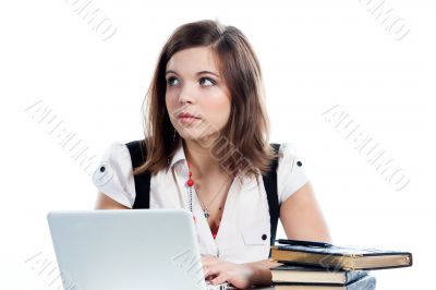 A young girl student