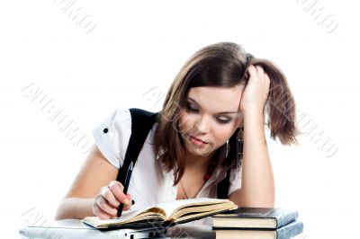 A young girl student