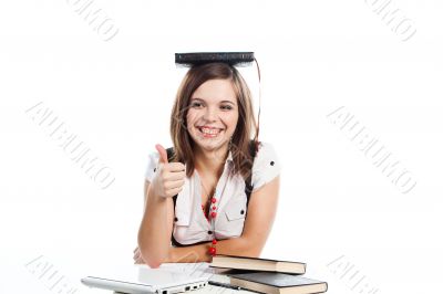 A young girl student