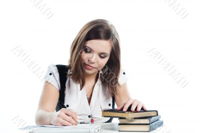A young girl student
