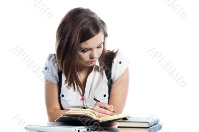 A young girl student