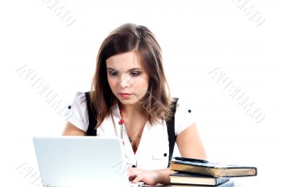 A young girl student