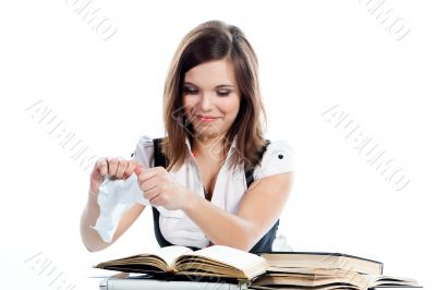 A young girl student