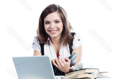 A young girl student