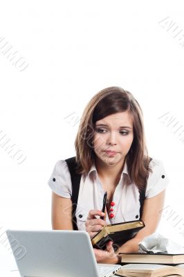 A young girl student