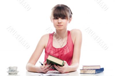 A young girl student