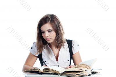 A young girl student