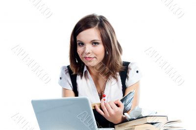 A young girl student