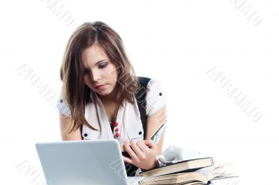 A young girl student