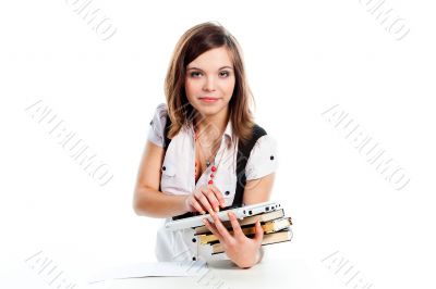 A young girl student
