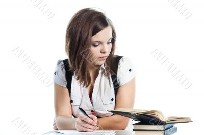 A young girl student