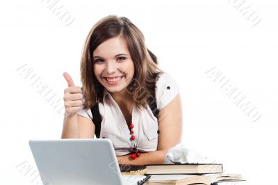 A young girl student