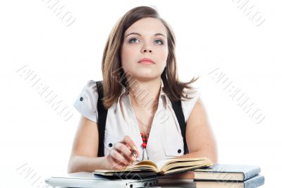 A young girl student