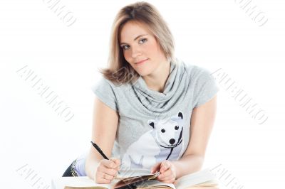 A young girl student